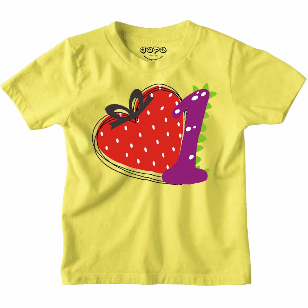 Multi color Strawberry printed Design T-shirt/Romper